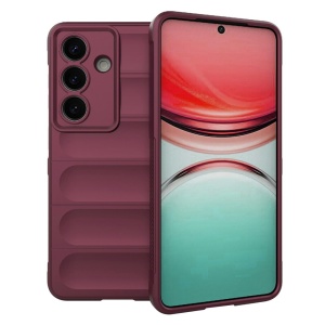 Husa pentru Samsung Galaxy S26, SKYDDAR INNOVATION, Magic Shield, din Silicon Mat, set cu sticker, Bordo