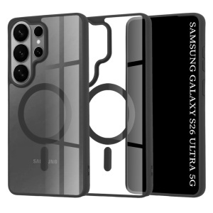 Husa pentru Samsung Galaxy S26 Ultra, SKYDDAR INNOVATION, MagSafe Pro din silicon, set cu sticker, Negru