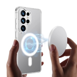 Husa pentru Samsung Galaxy S26 Ultra, SKYDDAR INNOVATION, MagSafe Pro din silicon, set cu sticker, Transparenta - Img 5