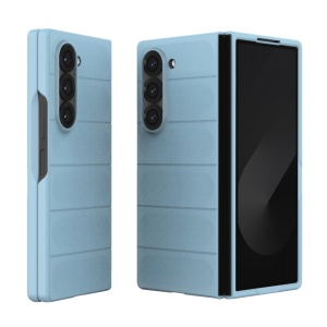 Husa pentru Samsung Galaxy Z Fold6, SKYDDAR INNOVATION, Magic Shield, din Silicon Mat, set cu sticker, Bleu