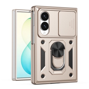 Husa pentru Samsung Galaxy Z Fold8, protectie camere, Inel magnetic, set cu sticker, CamShield, Auriu