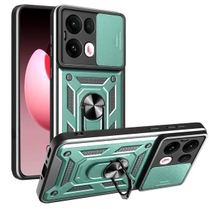 Husa pentru telefon, SKYDDAR INNOVATION, Oppo Reno13 Pro, CamShield, Antisoc, Inel Magentic, set cu sticker, Verde