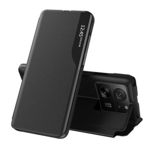 Husa pentru Xiaomi 13T / 13T Pro, tip carte, set cu sticker, eFold, Negru