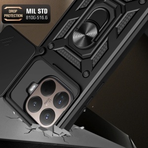 Husa pentru Xiaomi 15T Pro, SKYDDAR INNOVATION, CamShield, Inel magnetic, set cu sticker, Verde - Img 4