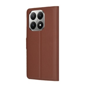 Husa pentru Xiaomi 15T, SKYDDAR INNOVATION, Leather Folio tip Carte, cu Portofel Interior, Finisaje Premium, set cu sticker, Maro - Img 6
