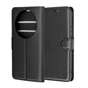 Husa pentru Xiaomi 17 Ultra, SKYDDAR INNOVATION, Leather Folio tip Carte, cu Portofel Interior, Finisaje Premium, set cu sticker, Negru - Img 6