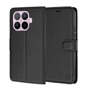 Husa pentru Xiaomi 17T tip Carte, cu Portofel Interior, Finisaje Premium, set cu sticker, Leather Folio, Negru