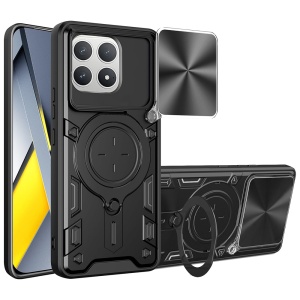 Husa pentru Xiaomi Poco F8 Pro, SKYDDAR INNOVATION, CamGuard Pro, Inel Magnetic, Protectie Camera, set cu sticker, Negru