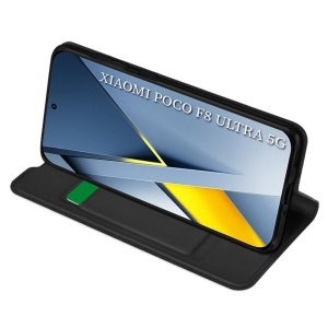 Husa pentru Xiaomi Poco F8 Ultra, SKYDDAR INNOVATION, Magskin Book, tip Carte cu Portofel Interior, set cu sticker, Negru - Img 4
