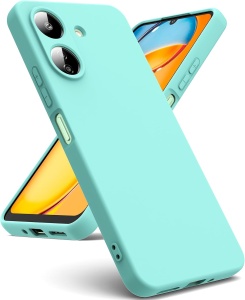 Husa pentru Xiaomi Redmi 13C 5G / Poco M6 din Silicon Catifelat, Protectie Premium, Skyddar SoftElegance - Verde deschis - Img 1