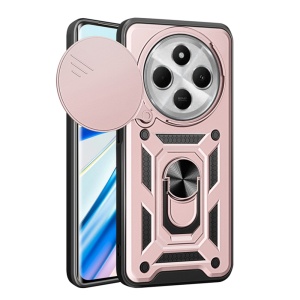 Husa pentru Xiaomi Redmi 14C / Poco C75, SKYDDAR INNOVATION, CamShield, Inel magnetic, set cu sticker, Roz