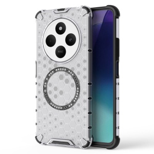 Husa pentru Xiaomi Redmi 14C / Poco C75, SKYDDAR INNOVATION, HoneyComb Shield MagSafe, Alb, set cu sticker