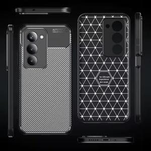 Husa pentru Xiaomi Redmi 15 5G / Redmi 15 4G, SKYDDAR INNOVATION, CarbonFiber, Antisoc, set cu sticker, Negru - Img 2