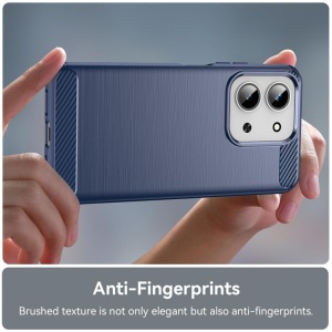 Husa pentru Xiaomi Redmi 15C 4G, SKYDDAR INNOVATION, Carbon Silicone, din Silicon Slim, cu textura Fibra Carbon, set cu sticker, Albastru - Img 3