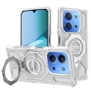 Husa pentru Xiaomi Redmi 15C 5G, Antisoc, SKYDDAR INOVATION, Carbon Shield PRO, Magsafe, set cu sticker, Alb