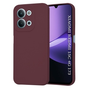 Husa pentru Xiaomi Redmi 15C 5G, SKYDDAR INNOVATION, din Silicon Catifelat, SoftElegance, set cu sticker, Bordo