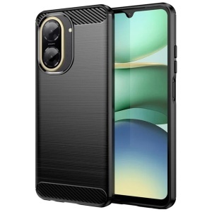 Husa pentru Xiaomi Redmi A5 4G din Silicon Premium, Slim, cu textura Carbon, set cu sticker, Carbon Silicone, Negru