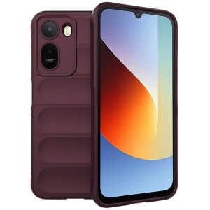 Husa pentru Xiaomi Redmi A7 Pro 4G din Silicon Mat, Antisoc, set cu sticker, Magic Shield, Bordo