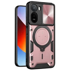Husa pentru Xiaomi Redmi A7 Pro 4G, Inel Magnetic, Protectie Camera, set cu sticker, CamGuard Pro, Roz auriu