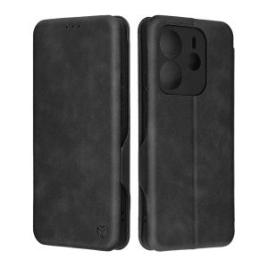 Husa pentru Xiaomi Redmi Note 14 4G (163.25 x 76.55 x 8.16mm), SKYDDAR INNOVATION, Pocket Safe, tip carte din Piele Ecologica, Suport Carduri, Inchidere Magnetica, set cu sticker, Negru - Img 6