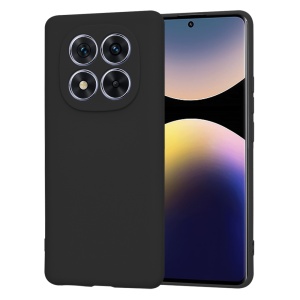 Husa pentru Xiaomi Redmi Note 14 Pro 4G / Poco F7, SKYDDAR INNOVATION, SoftElegance din Silicon Catifelat, set cu sticker, Negru