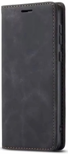 Husa pentru Xiaomi Redmi Note 14 Pro tip Carte, din piele Eco Premium, cu Portofel Interior, SKYDDAR Soft Wallet - Negru - Img 1