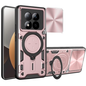 Husa pentru Xiaomi Redmi Note 15 Pro 5G, SKYDDAR INNOVATION, CamGuard Pro, Inel Magnetic, Protectie Camera, set cu sticker, Roz auriu - Img 4