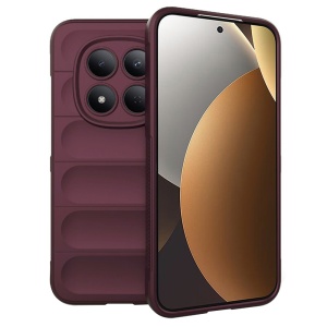 Husa pentru Xiaomi Redmi Note 15 Pro 5G, SKYDDAR INNOVATION, Magic Shield, din Silicon Mat, set cu sticker, Bordo