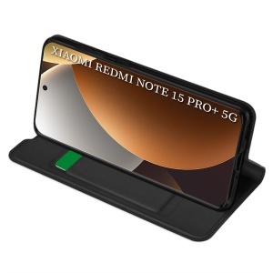 Husa pentru Xiaomi Redmi Note 15 Pro+ 5G, SKYDDAR INNOVATION, Magskin Book, tip Carte cu Portofel Interior, set cu sticker, Negru - Img 4