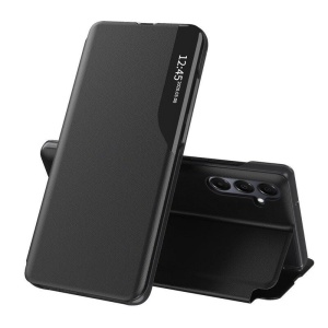 Husa Samsung Galaxy A16 5G tip carte, eFold, set cu sticker, Negru