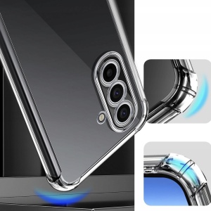 Husa Samsung Galaxy A17 5G, Silicon Slim, set cu sticker, Shockproof Clear Silicone, Transparenta - Img 2
