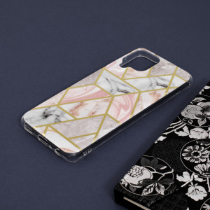 Husa Samsung Galaxy A22 4G Marble Series, Techsuit - Pink Hex - Img 4