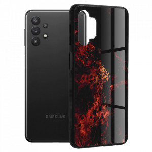Husa Samsung Galaxy A32 5G cu sticla securizata, Techsuit Glaze - Red Nebula - Img 1