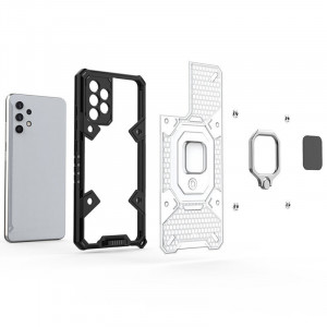 Husa Samsung Galaxy A53 5G cu inel, Techsuit Honeycomb - Albastru - Img 3