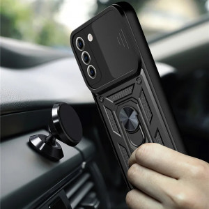 Husa Samsung Galaxy S21 5G cu inel magnetic, Techsuit CamShield - Negru - Img 3