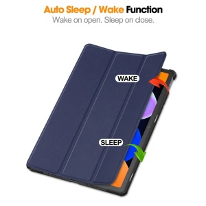 Husa tableta pentru Lenovo Idea Tab 11, SKYDDAR INNOVATION, cu suport Multi-Unghi si functie Sleep/Wake, FoldPro, Albastru, set cu sticker - Img 7