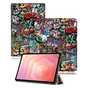 Husa tableta pentru Samsung Galaxy Tab S11 Ultra, SKYDDAR INNOVATION, cu suport Multi-Unghi si functie Sleep/Wake, FoldPro, Urban vibe, set cu sticker