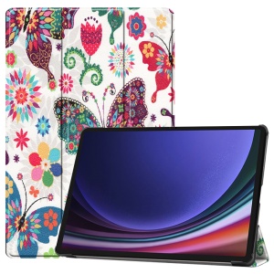 Husa tableta pentru Samsung Galaxy Tab S9 / S9 FE / S10 FE, SKYDDAR INNOVATION, cu suport Multi-Unghi si functie Sleep/Wake, FoldPro, Butterfly, set cu sticker