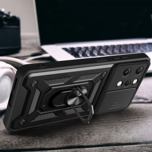 Husa Xiaomi Redmi 12 cu inel magnetic, Techsuit CamShield - Negru - Img 2