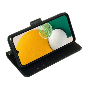 Husa Xiaomi Redmi A7 Pro, Tip Carte, 3 Sloturi Card, set cu sticker, Skydddar Smart Classic, Negru - Img 3