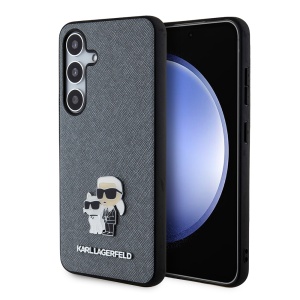 Huse pentru Samsung Galaxy S24, Karl Lagerfeld, Saffiano, Cenusiu