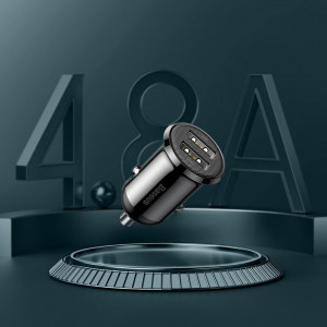 Incarcator Auto 2x USB, 4.8A - Baseus (CCALLP-01) - Black - Img 4