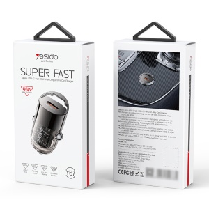Incarcator auto, USB-C PD 45W, Mini, Aliaj Aluminiu, Yesido, Negru - Img 7