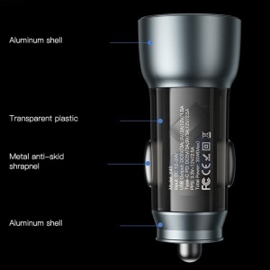 Incarcator auto, USB si Type-C, 30W, Fast Charging, Yesido, Negru - Img 2