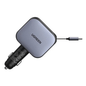 Incarcator pentru Masina, Cablu Retractabil USB-C, USB-C/A, 145W, 70cm, Ugreen EC604, Negru - Img 3
