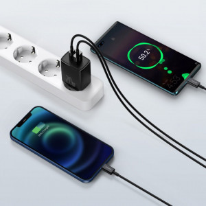 Incarcator priza Compact, USB-C, PD, 20W si USB-A, QC, 3A, Baseus (CCXJ-B01) - Negru - Img 7