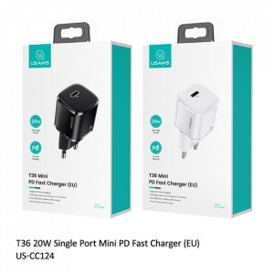 Incarcator priza Type-C, Fast Charge, 20W, 3A, USAMS T36 - Negru - Img 7