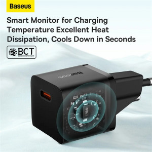 Incarcator Type-C, Fast Charging, GaN, 20W - Baseus (CCGN050102) - White - Img 4