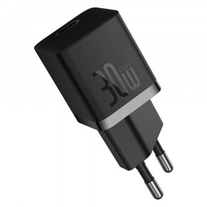 Incarcator Type-C, Fast Charging, GaN, 30W - Baseus (CCGN070401) - Black - Img 1