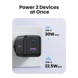 Incarcator USB, Type-C, GaN Fast Charger, 30W, QC3.0, Ugreen X516, Alb - Img 3